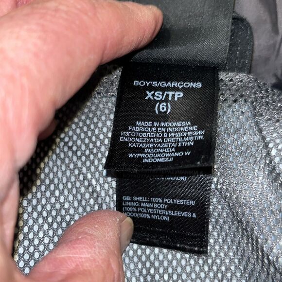 Hooded Black/White North Face Hyvent Waterproof Rain Parka Coat Jacket Youth XS - Picture 4 of 8